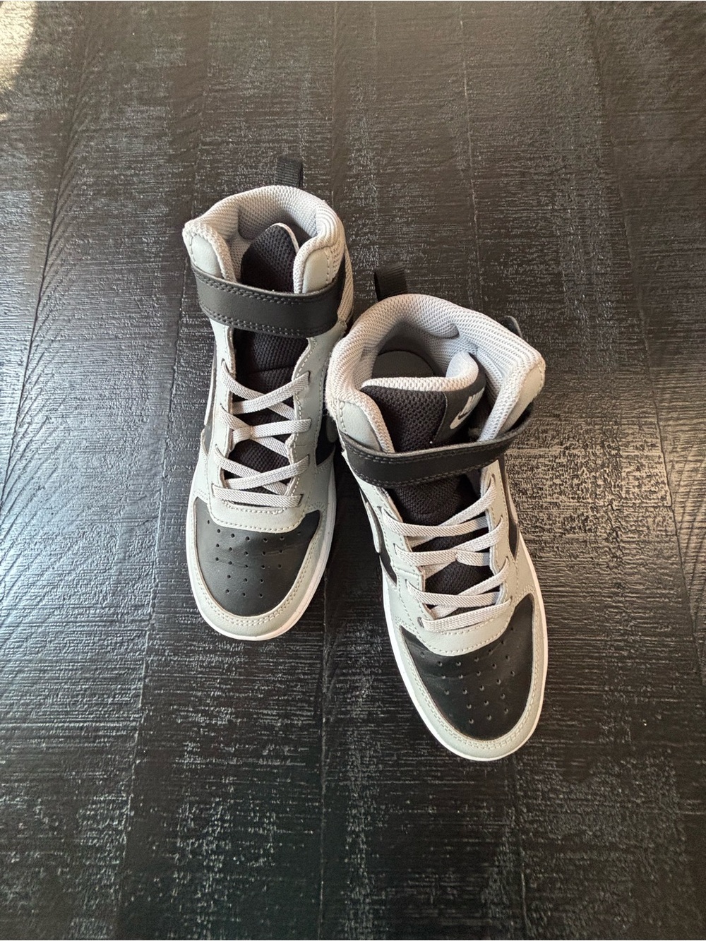 Nike Kids High-Top Sneakers in Black and Gray